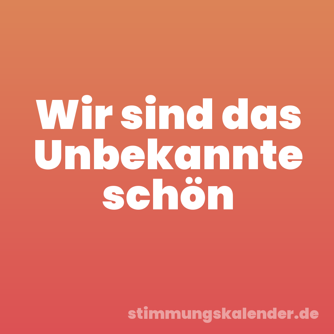 Wir sind das Unbekannte schön