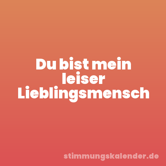 Du bist mein leiser Lieblingsmensch