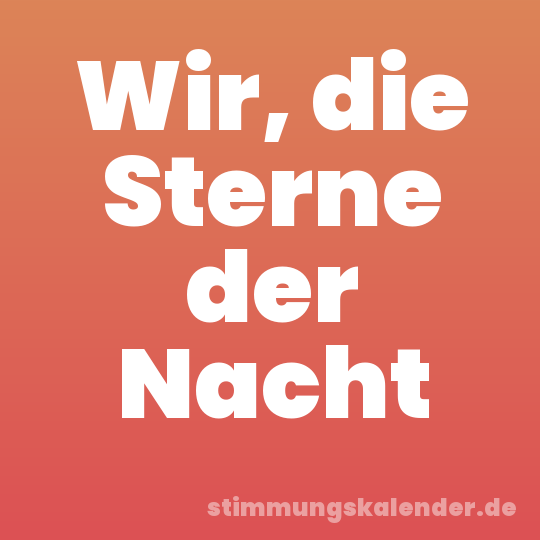 Wir, die Sterne der Nacht