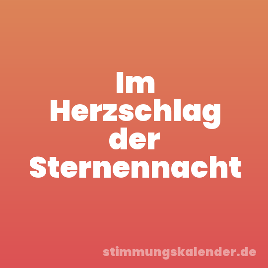 Im Herzschlag der Sternennacht