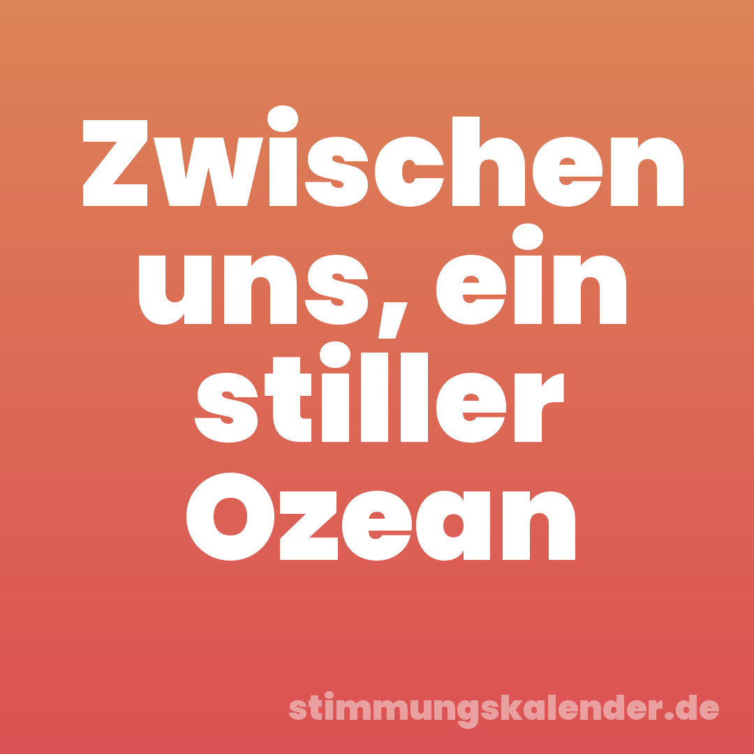 Zwischen uns, ein stiller Ozean