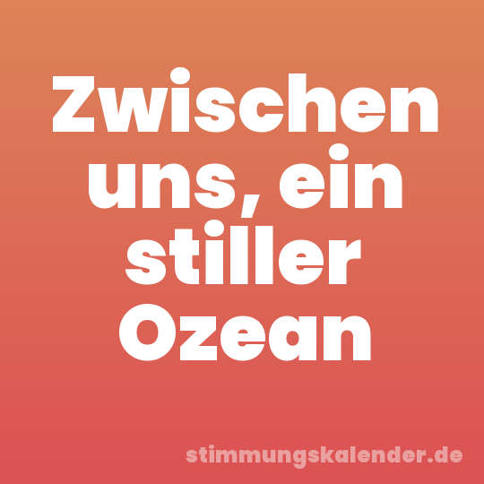 Zwischen uns, ein stiller Ozean