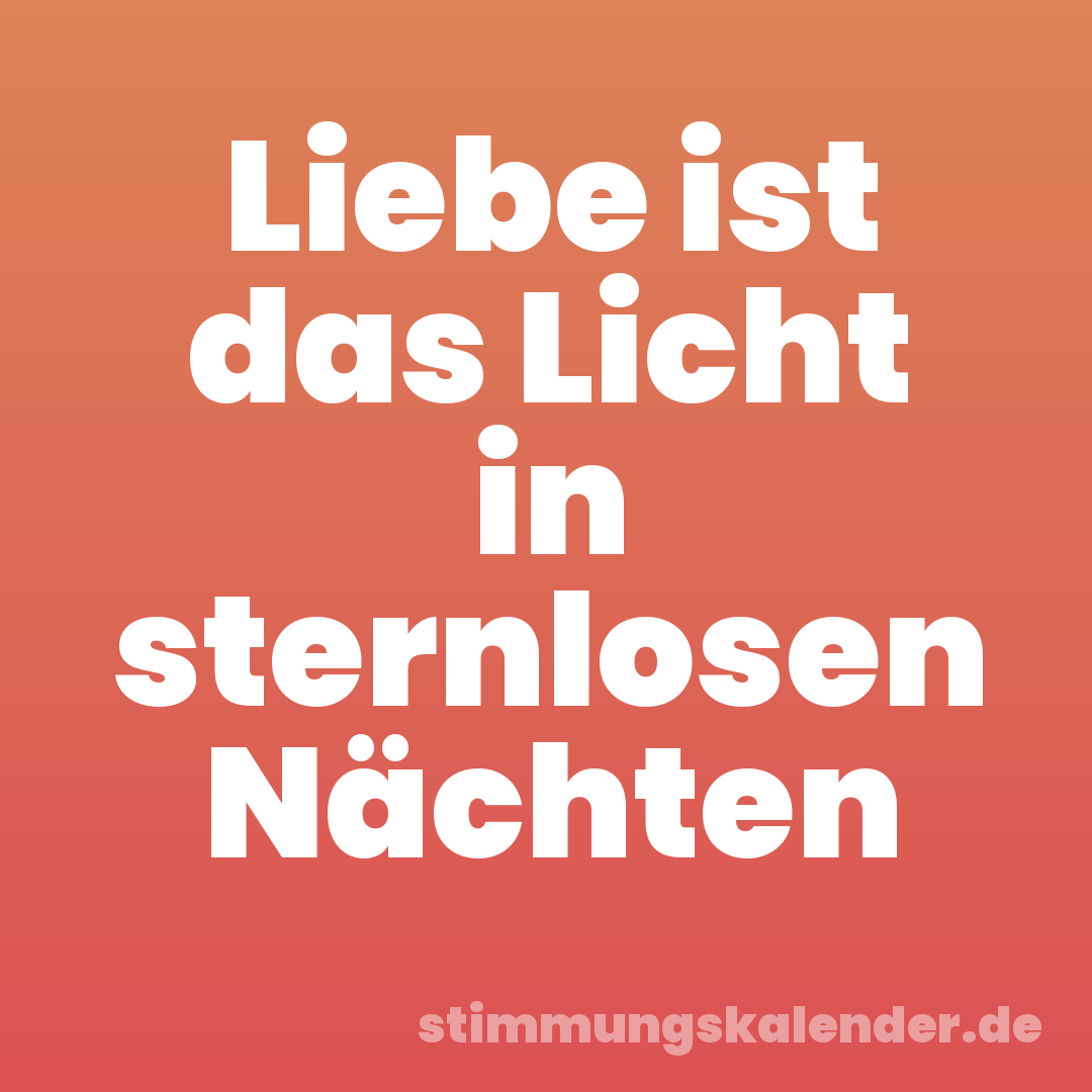Liebe ist das Licht in sternlosen Nächten