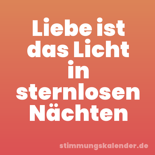 Liebe ist das Licht in sternlosen Nächten