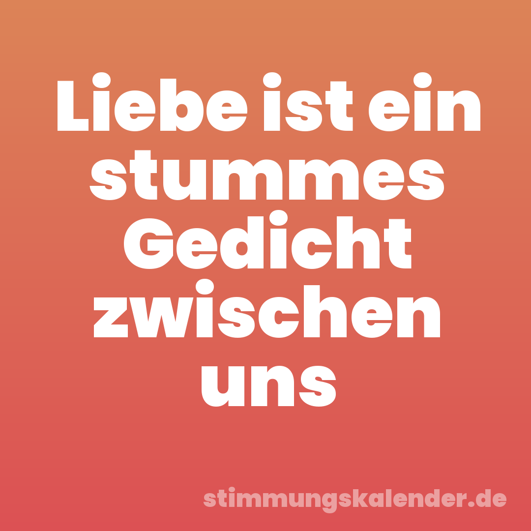 Liebe ist ein stummes Gedicht zwischen uns