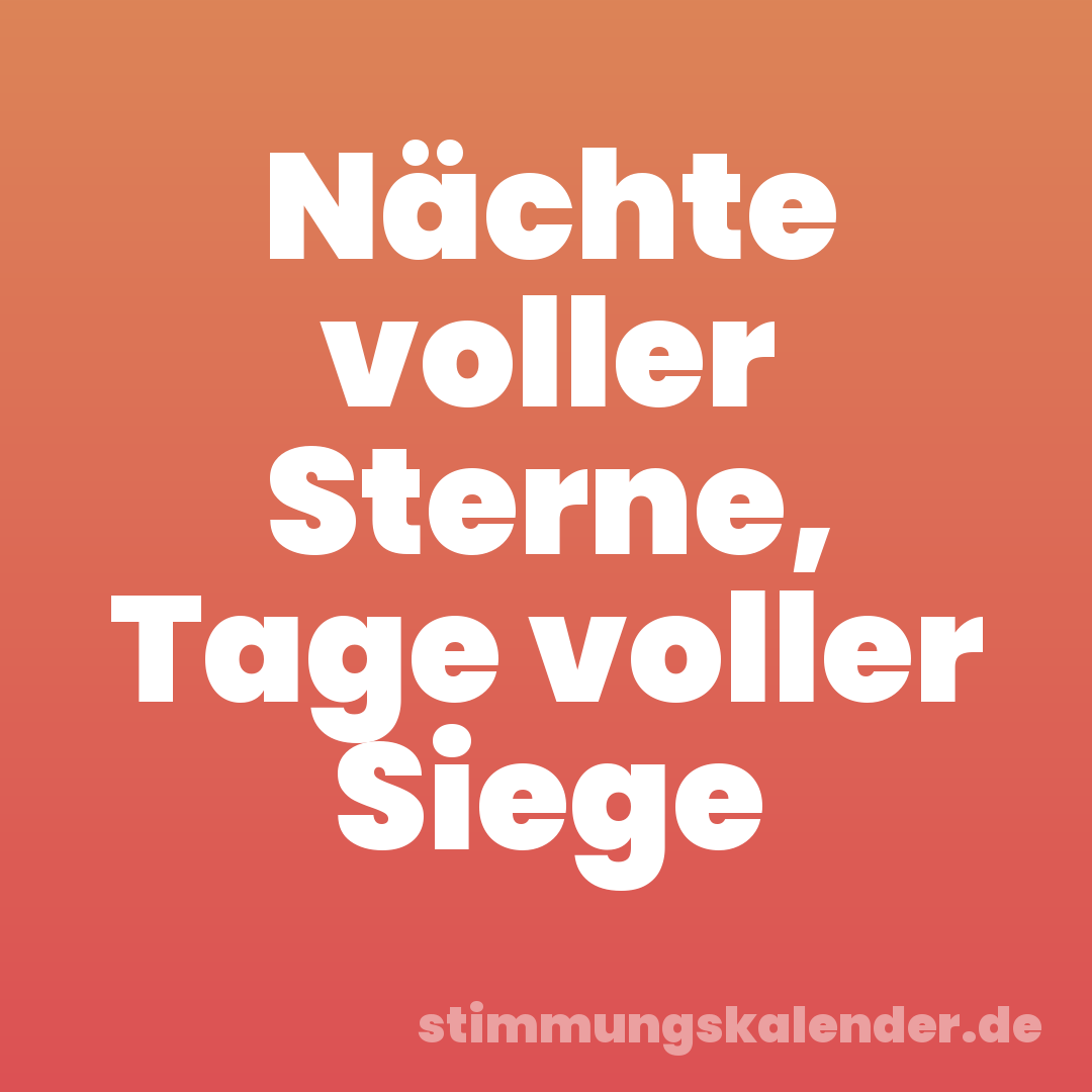 Nächte voller Sterne, Tage voller Siege