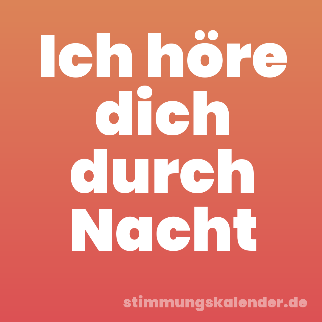 Ich höre dich durch Nacht