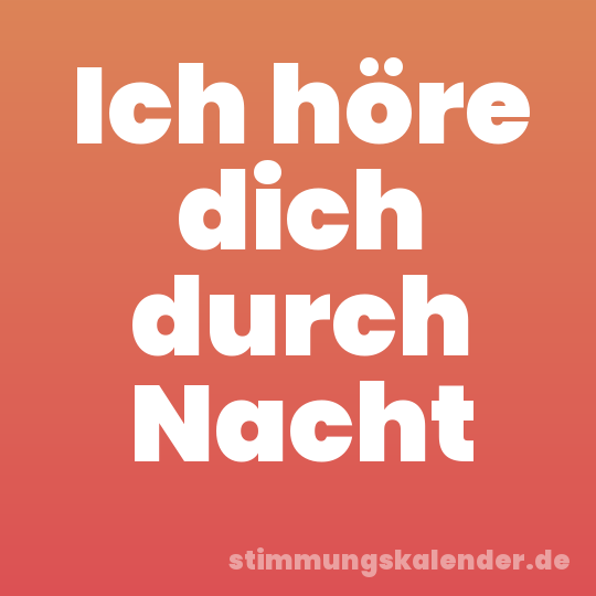 Ich höre dich durch Nacht