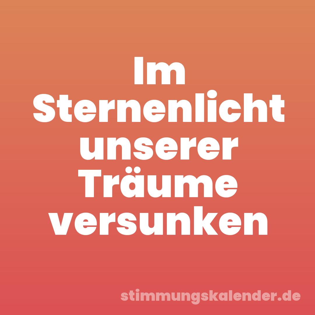 Im Sternenlicht unserer Träume versunken