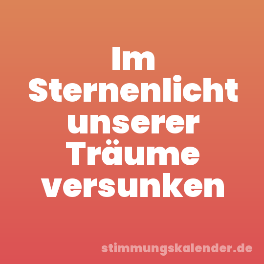 Im Sternenlicht unserer Träume versunken