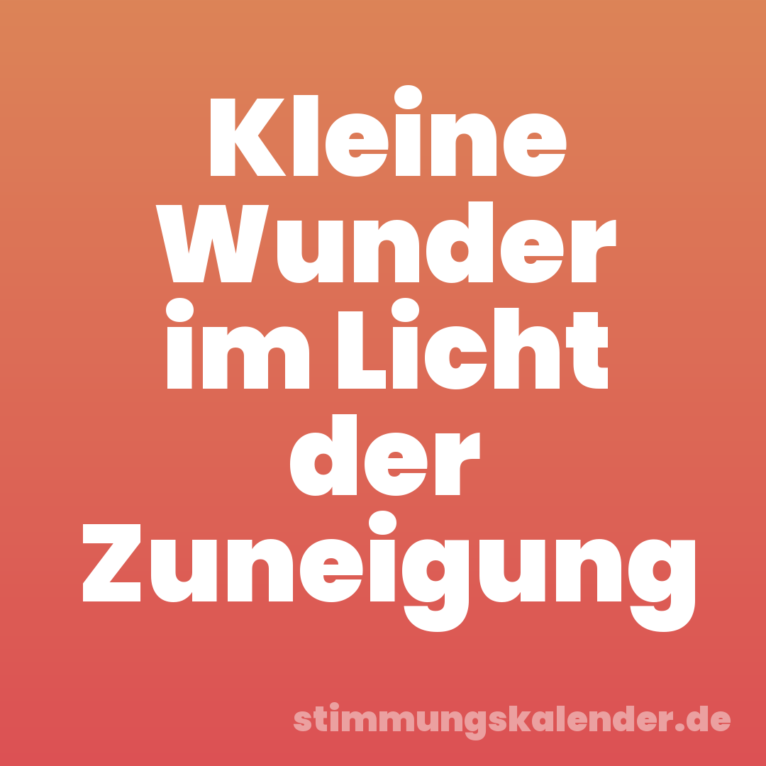 Kleine Wunder im Licht der Zuneigung
