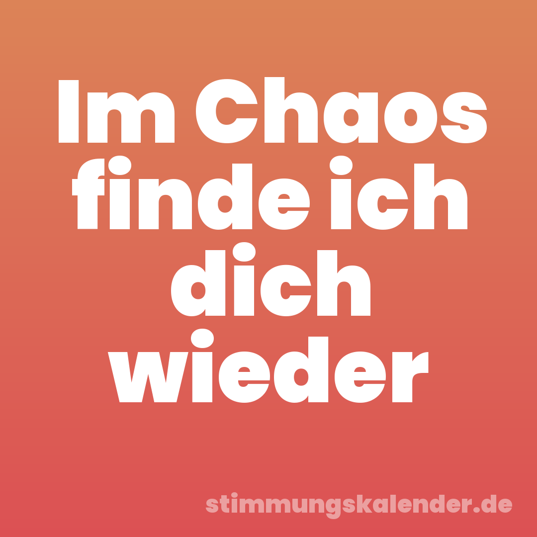 Im Chaos finde ich dich wieder