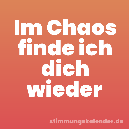 Im Chaos finde ich dich wieder