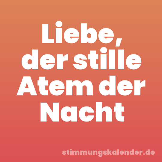 Liebe, der stille Atem der Nacht