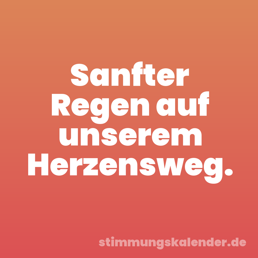 Sanfter Regen auf unserem Herzensweg.