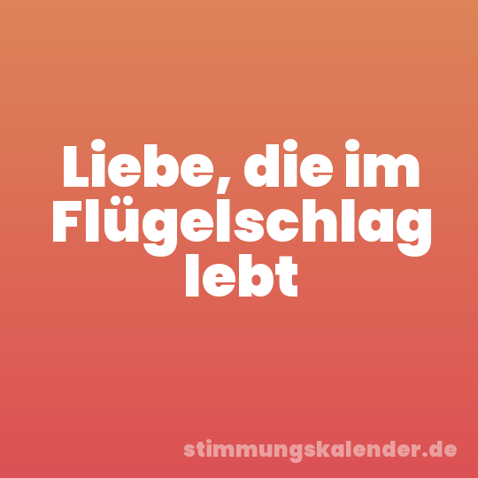 Liebe, die im Flügelschlag lebt