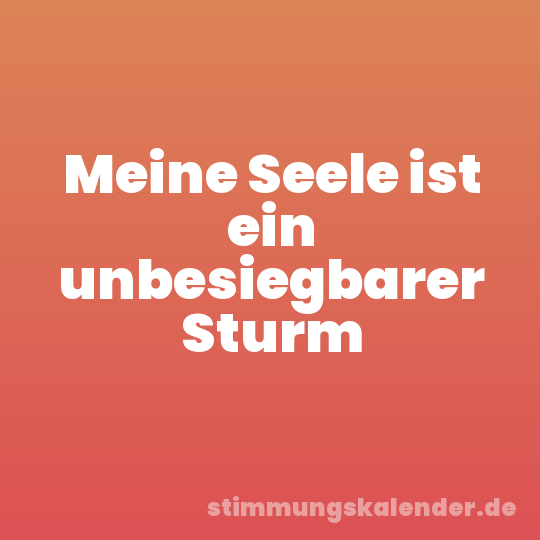 Meine Seele ist ein unbesiegbarer Sturm