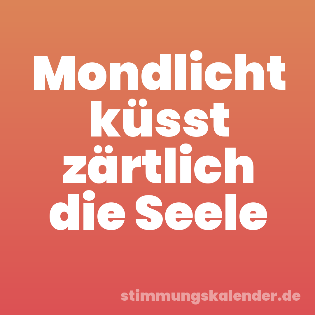 Mondlicht küsst zärtlich die Seele
