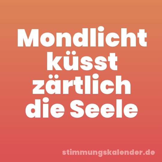 Mondlicht küsst zärtlich die Seele