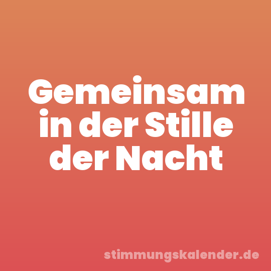 Gemeinsam in der Stille der Nacht