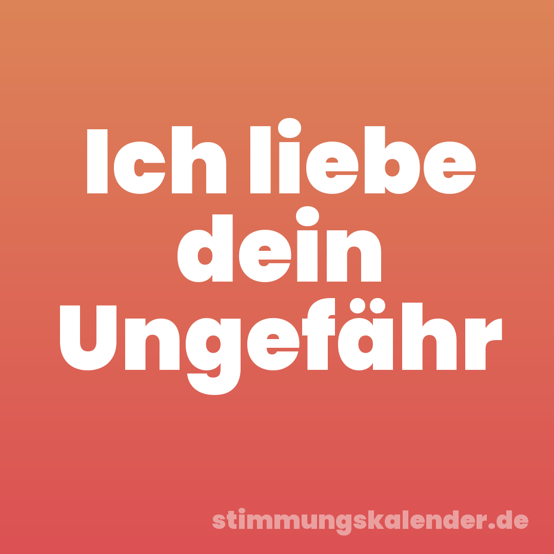 Ich liebe dein Ungefähr