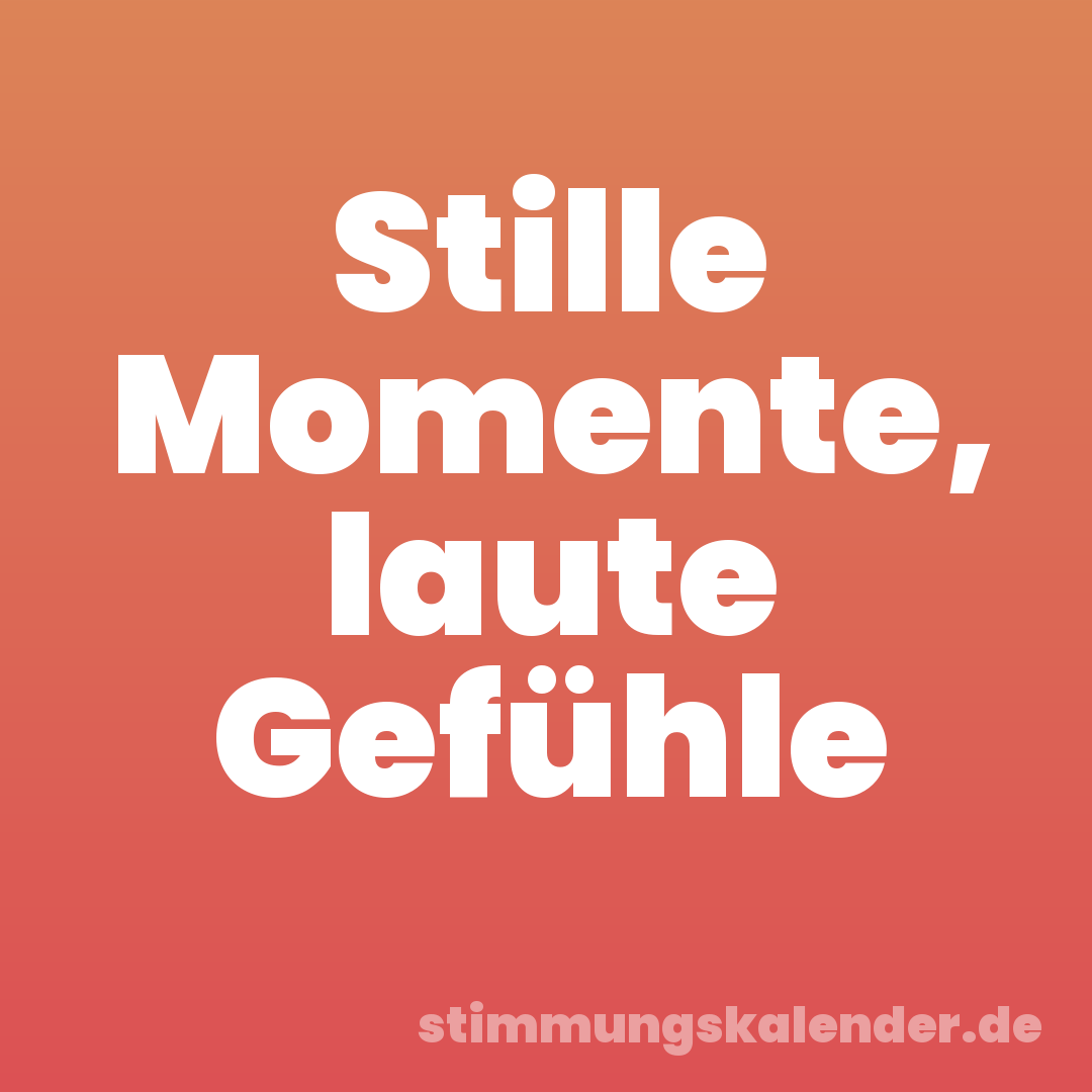 Stille Momente, laute Gefühle