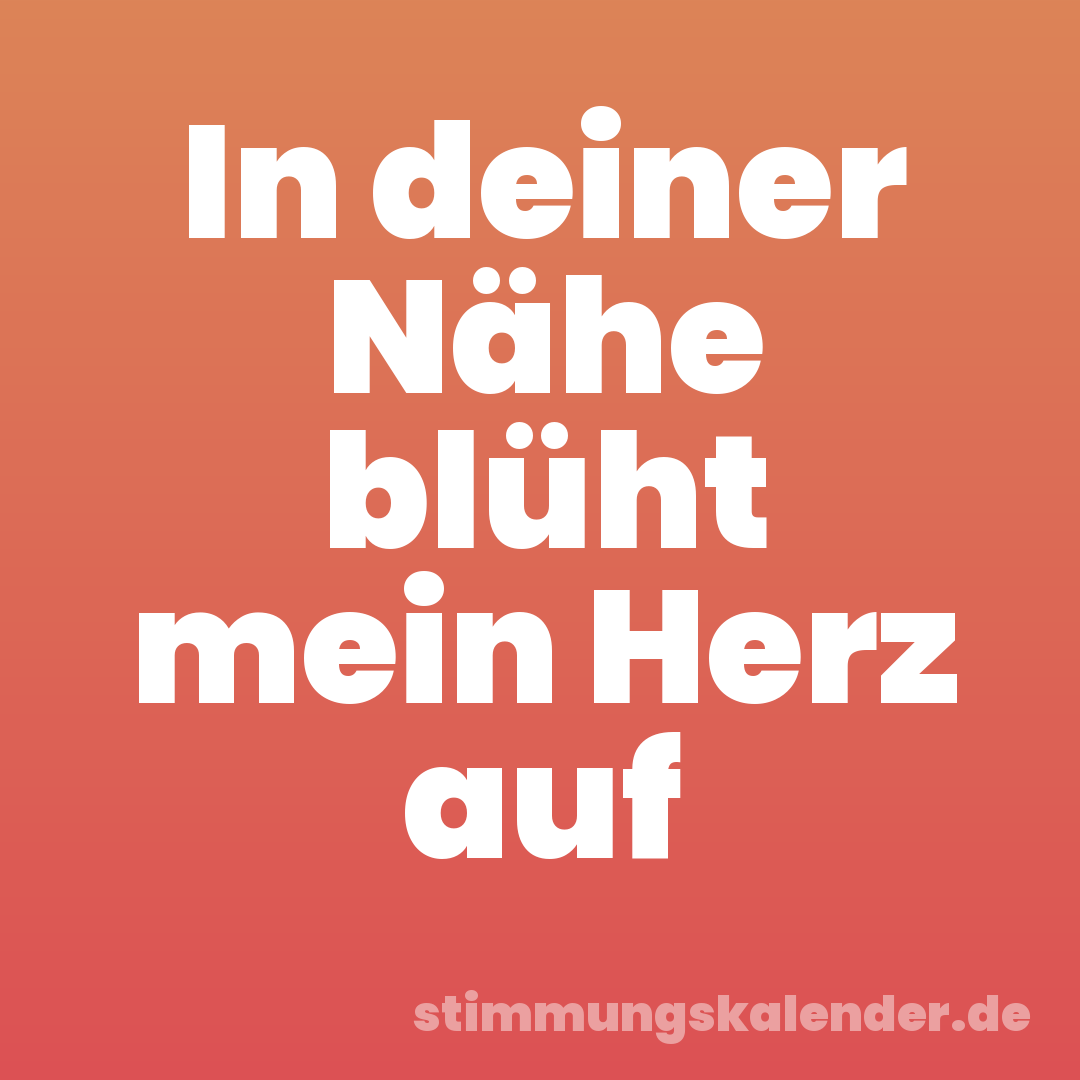 In deiner Nähe blüht mein Herz auf