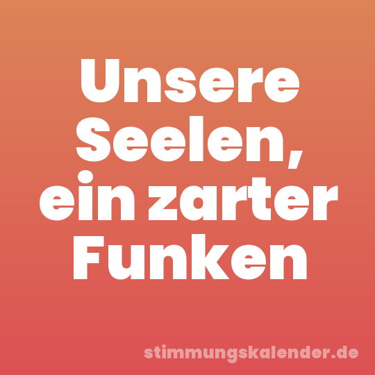 Unsere Seelen, ein zarter Funken