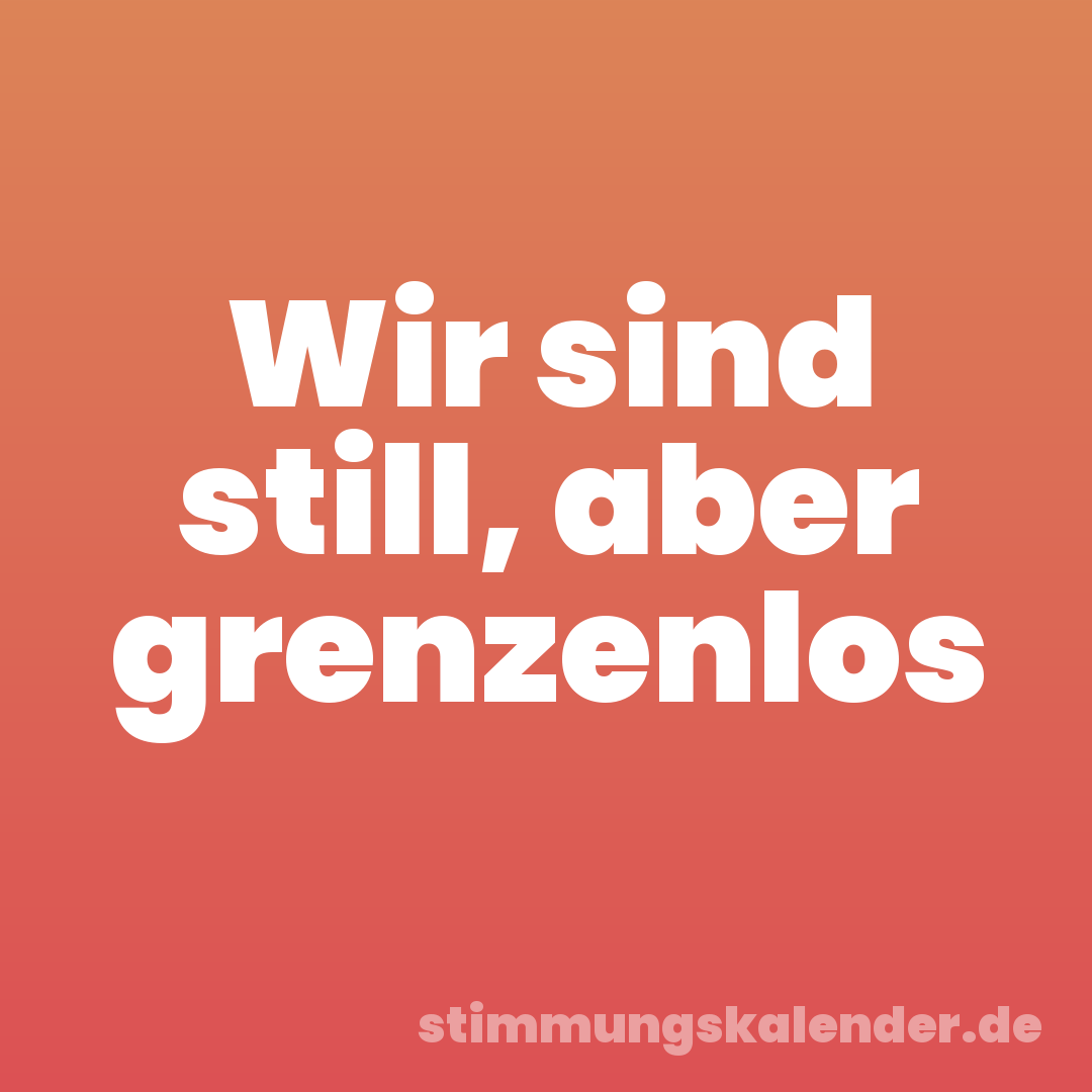 Wir sind still, aber grenzenlos