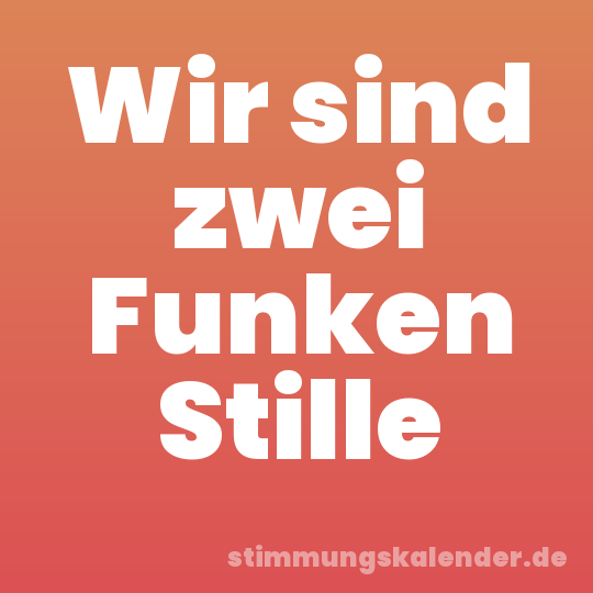 Wir sind zwei Funken Stille