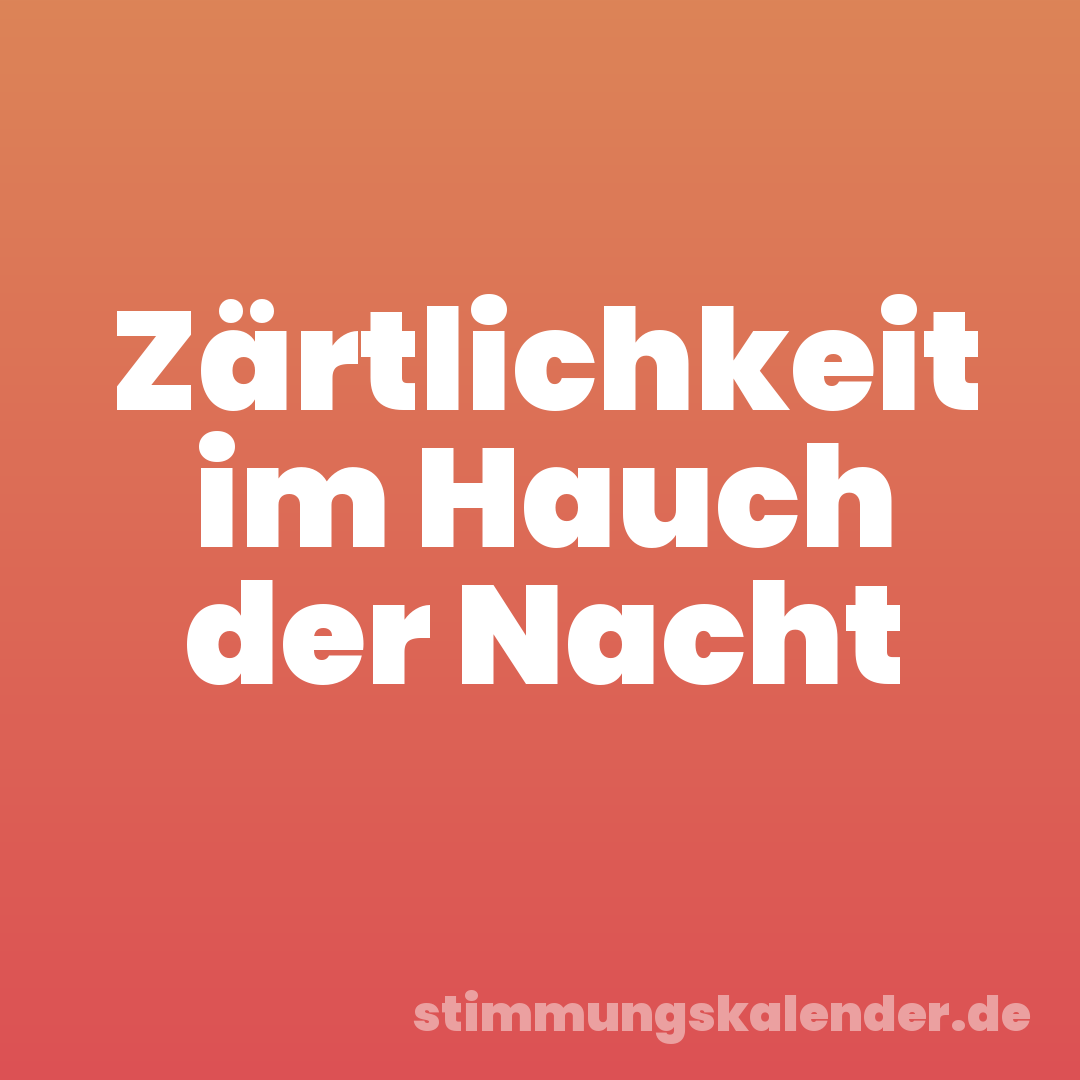 Zärtlichkeit im Hauch der Nacht