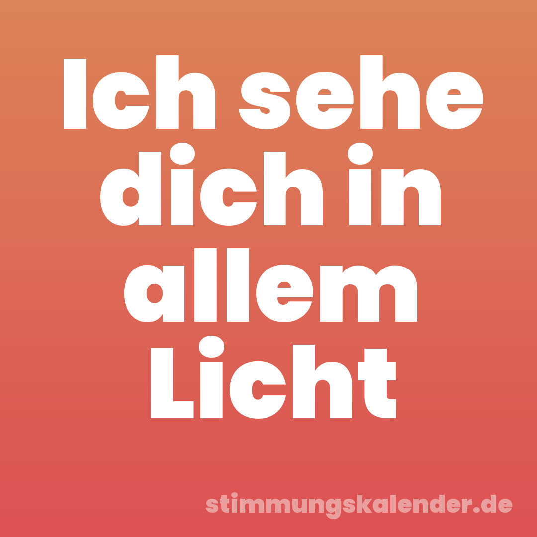 Ich sehe dich in allem Licht
