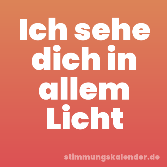 Ich sehe dich in allem Licht
