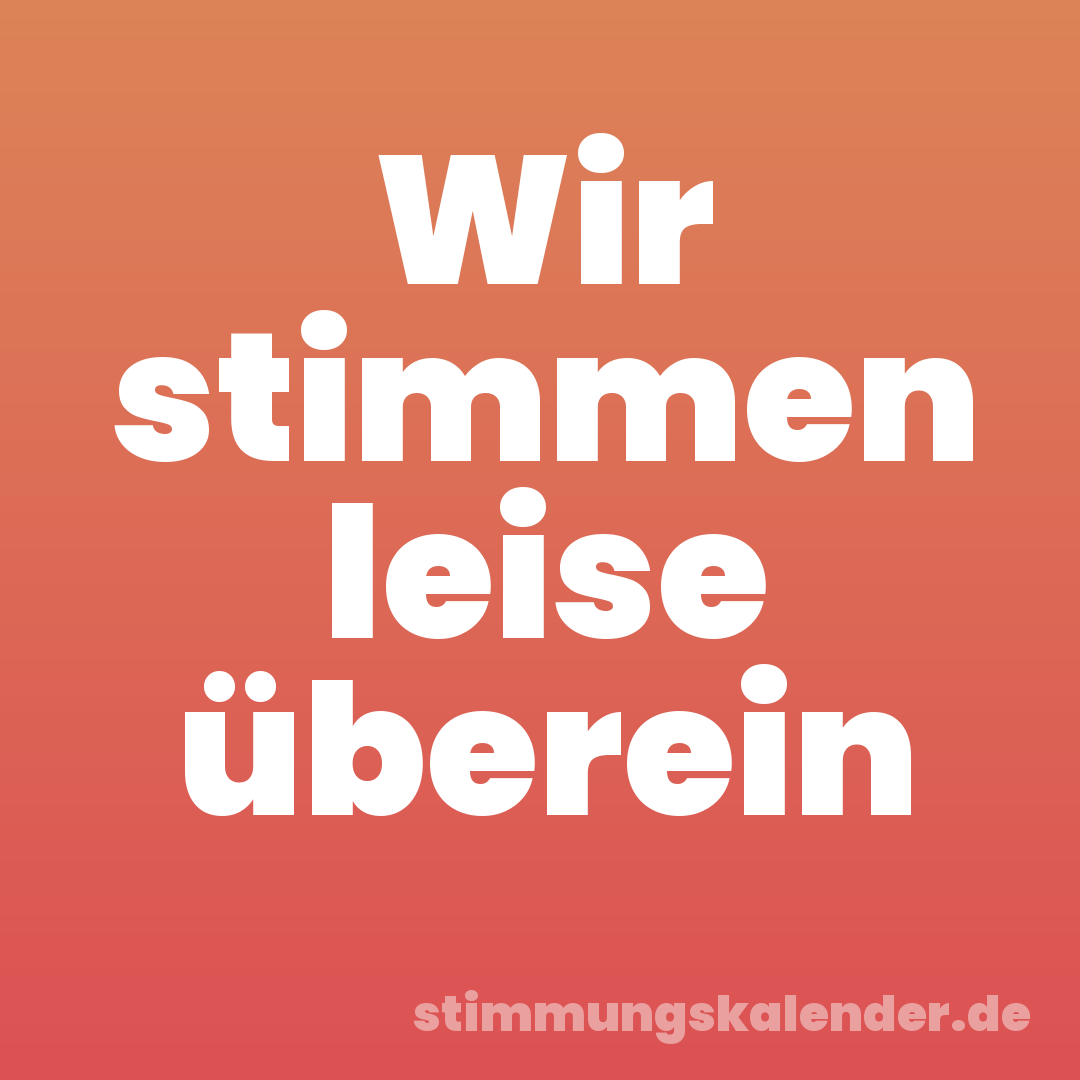 Wir stimmen leise überein