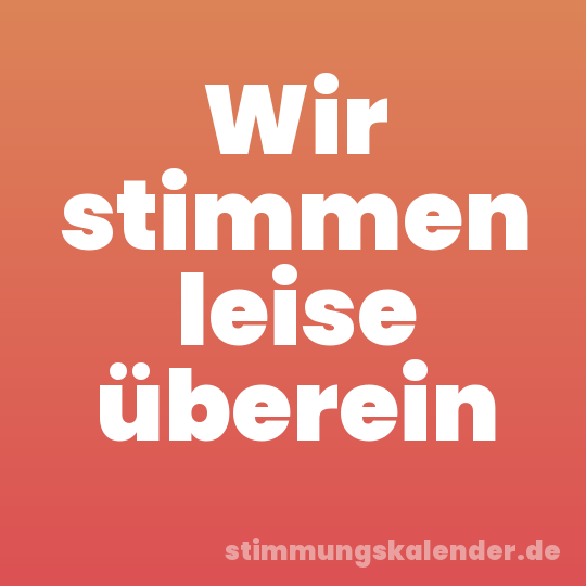 Wir stimmen leise überein