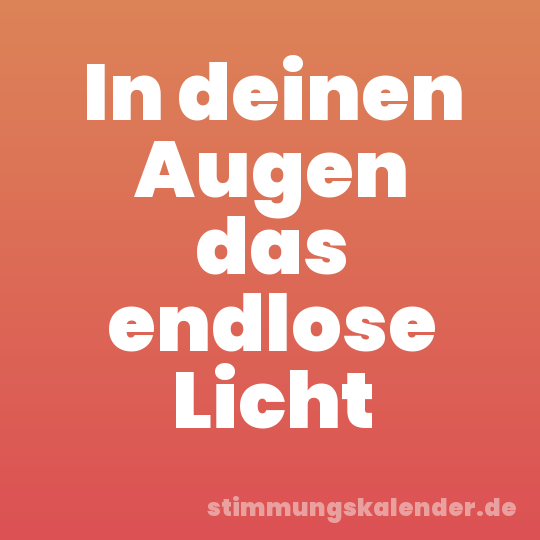 In deinen Augen das endlose Licht