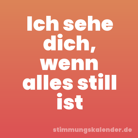 Ich sehe dich, wenn alles still ist