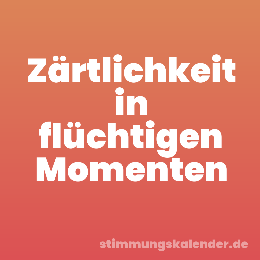 Zärtlichkeit in flüchtigen Momenten