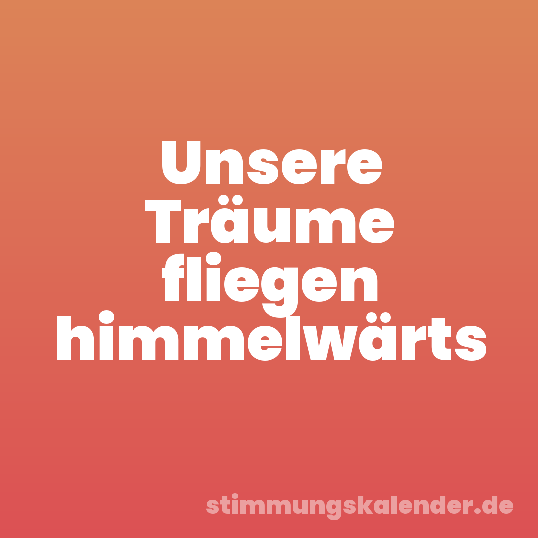 Unsere Träume fliegen himmelwärts