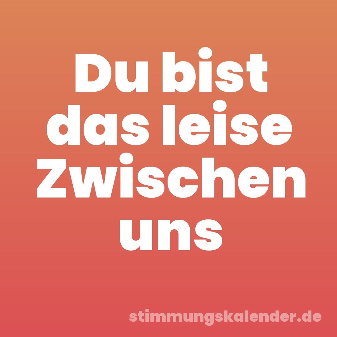 Du bist das leise Zwischen uns