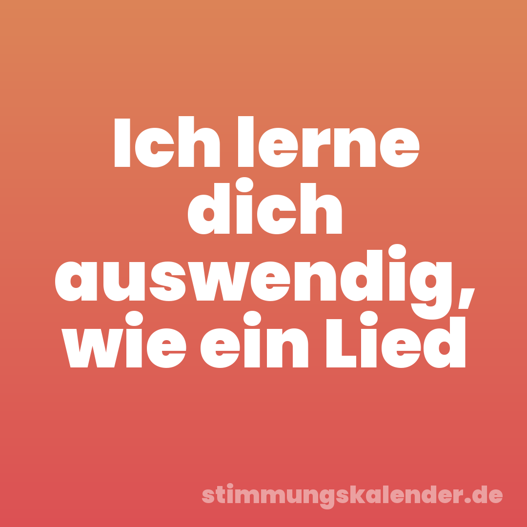 Ich lerne dich auswendig, wie ein Lied