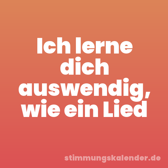Ich lerne dich auswendig, wie ein Lied