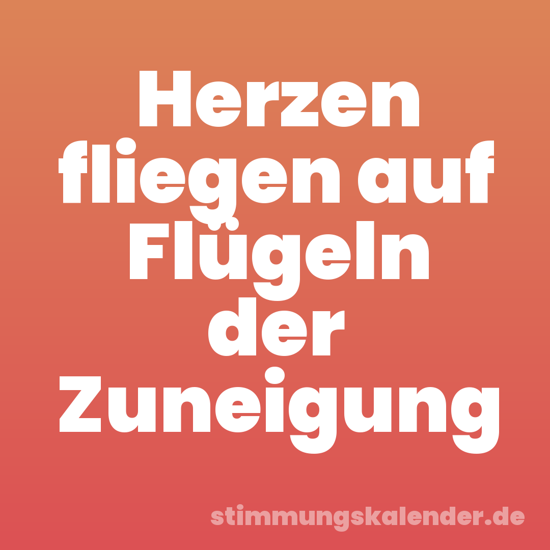 Herzen fliegen auf Flügeln der Zuneigung