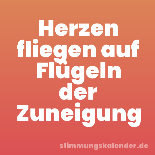 Herzen fliegen auf Flügeln der Zuneigung