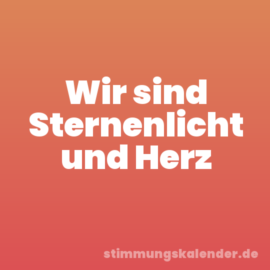 Wir sind Sternenlicht und Herz