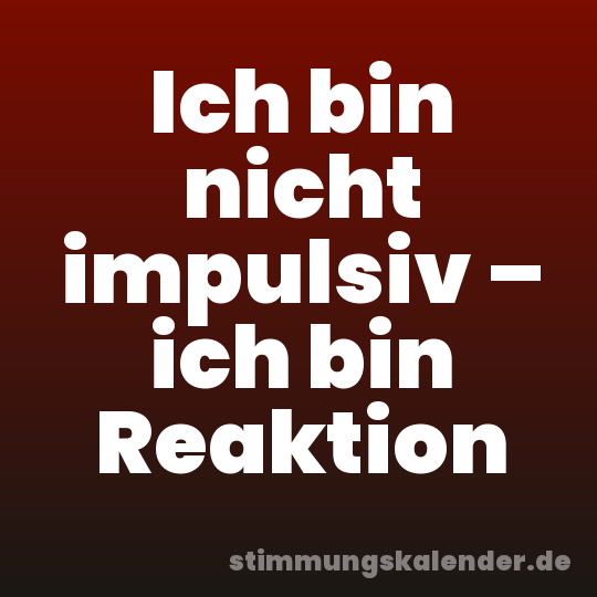 Ich bin nicht impulsiv – ich bin Reaktion