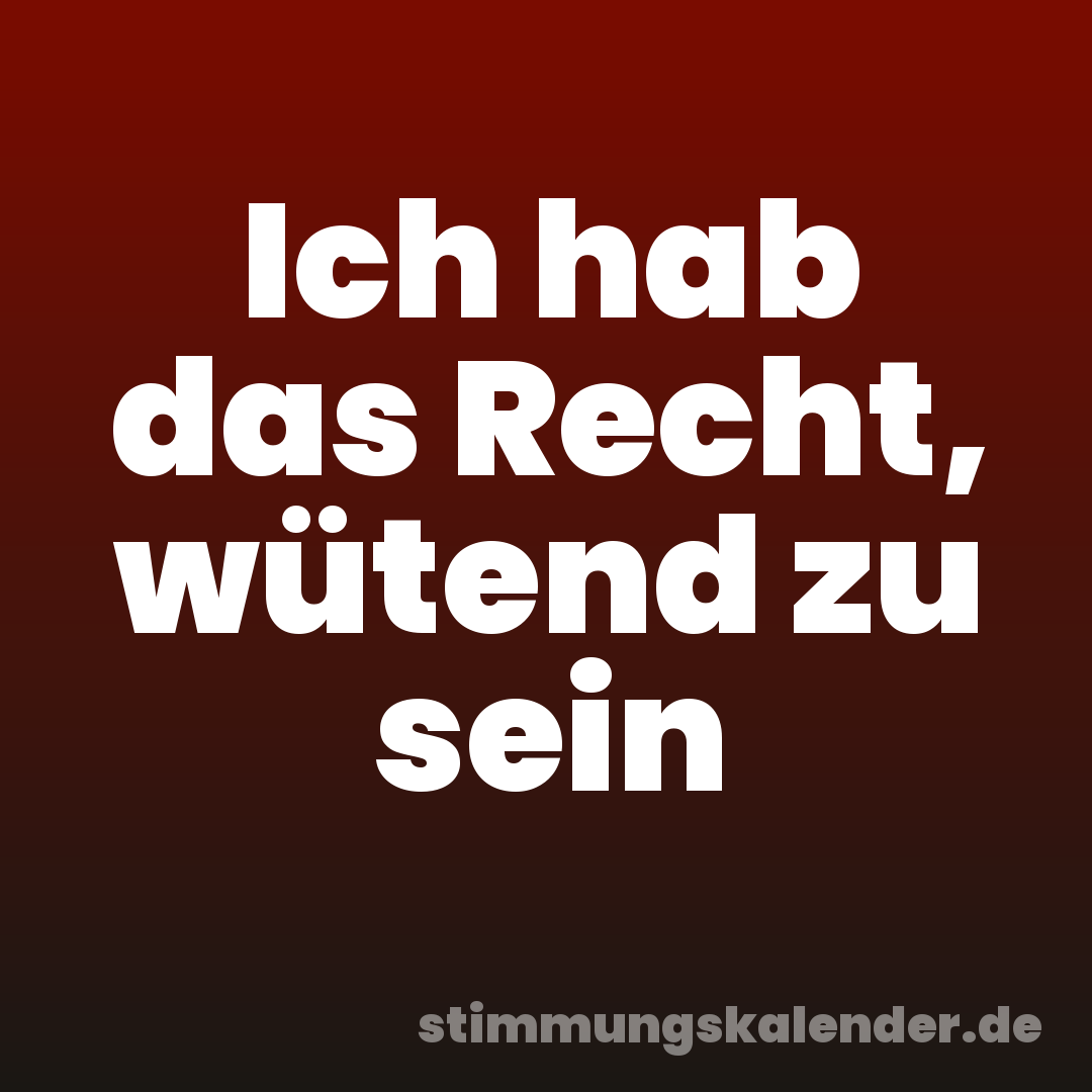 Ich hab das Recht, wütend zu sein