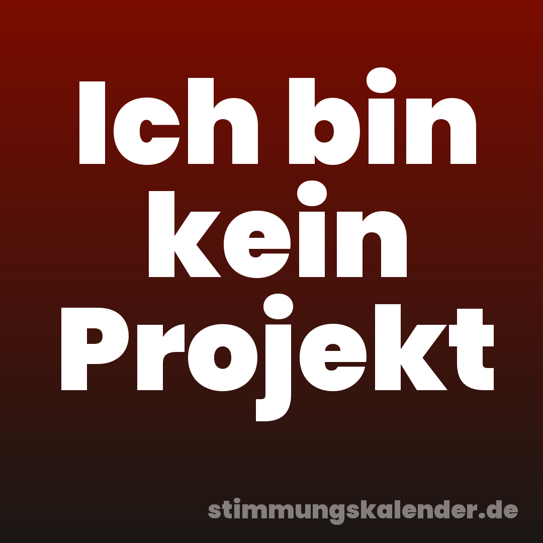 Ich bin kein Projekt