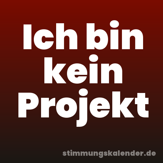 Ich bin kein Projekt