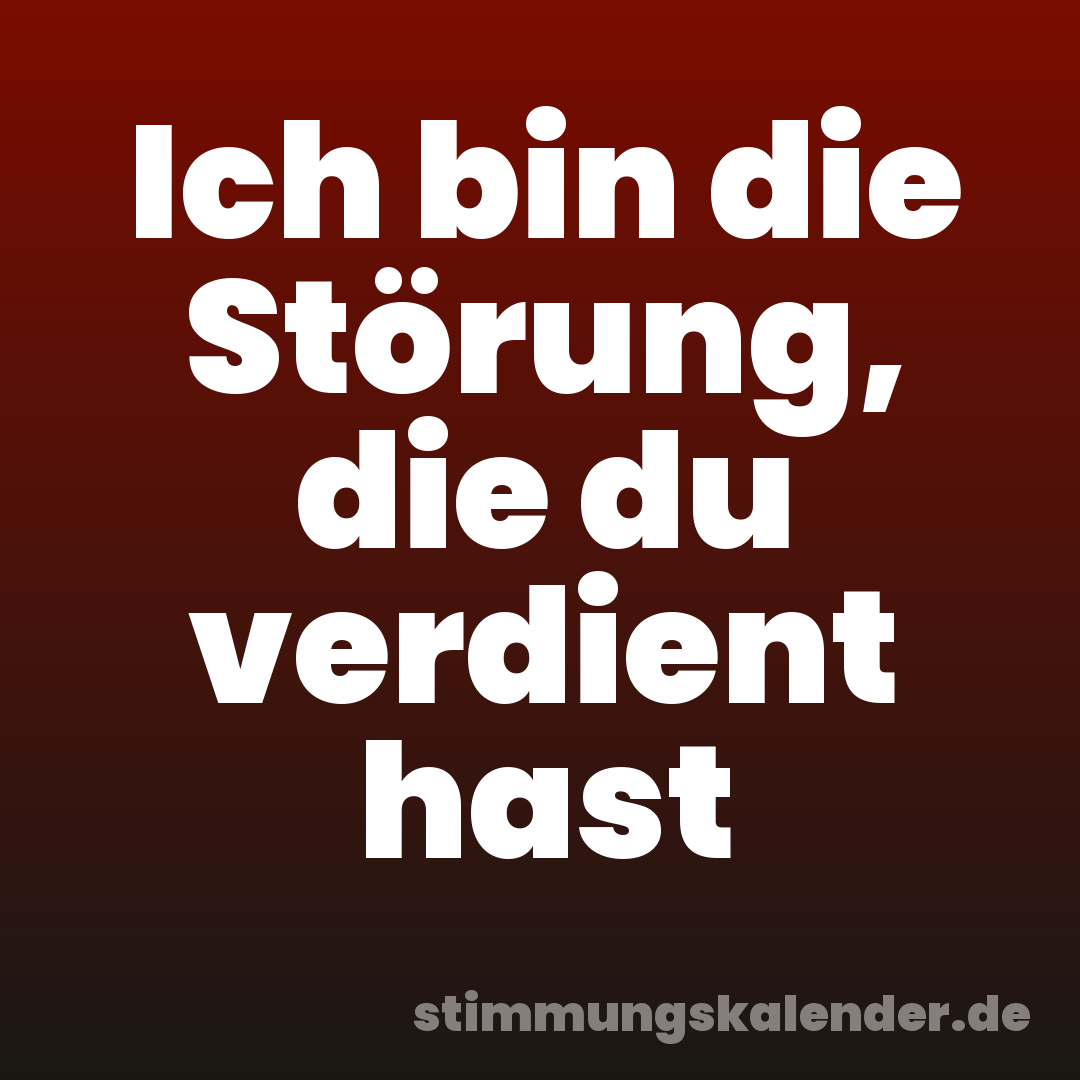 Ich bin die Störung, die du verdient hast